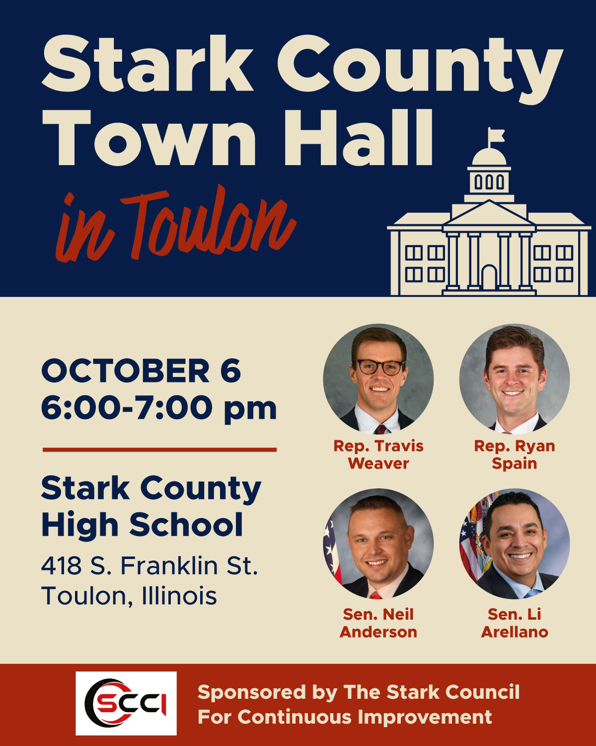 Stark County Officials, State Legislators to Host Countywide Town Hall in Toulon October 6